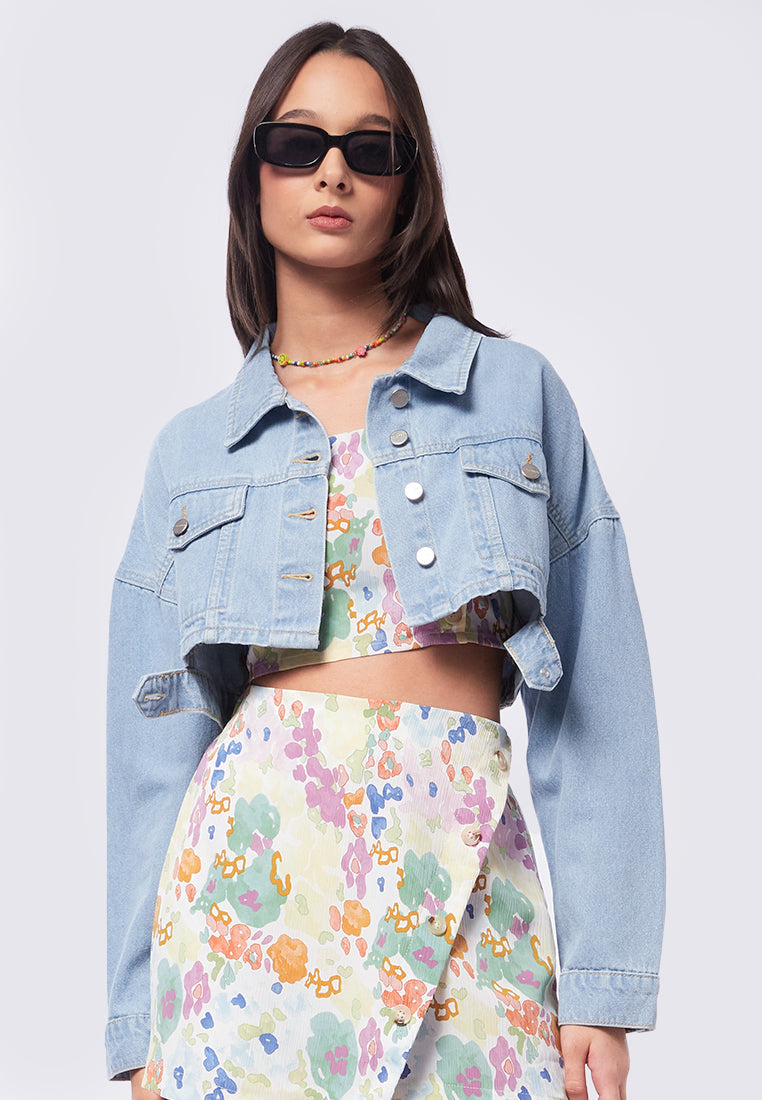 Colorbox Áo khoác denim croptop thời trang cho nữ