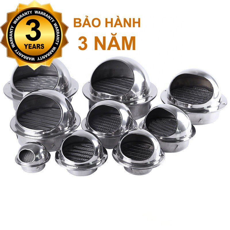 Cầu thông gió hút mùi cao cấp phòng bếp - phụ kiện cho máy hút mùi, miệng gió ngoài trời inox 304
