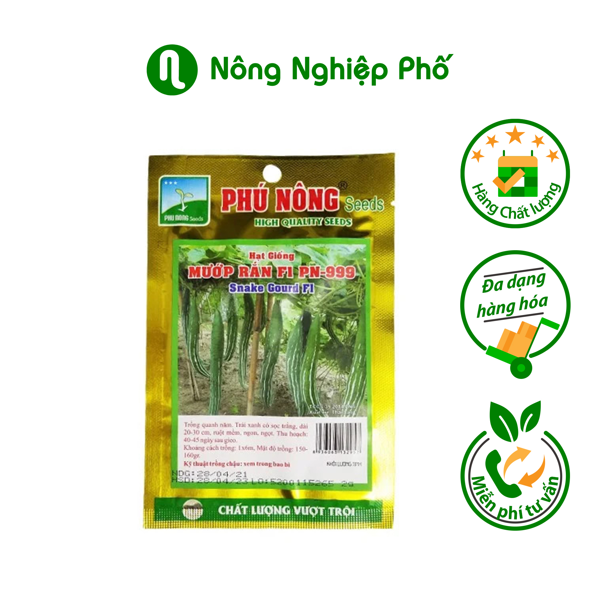 Hạt giống mướp rắn Phú Nông - Gói 2 gram - Nông Nghiệp Phố
