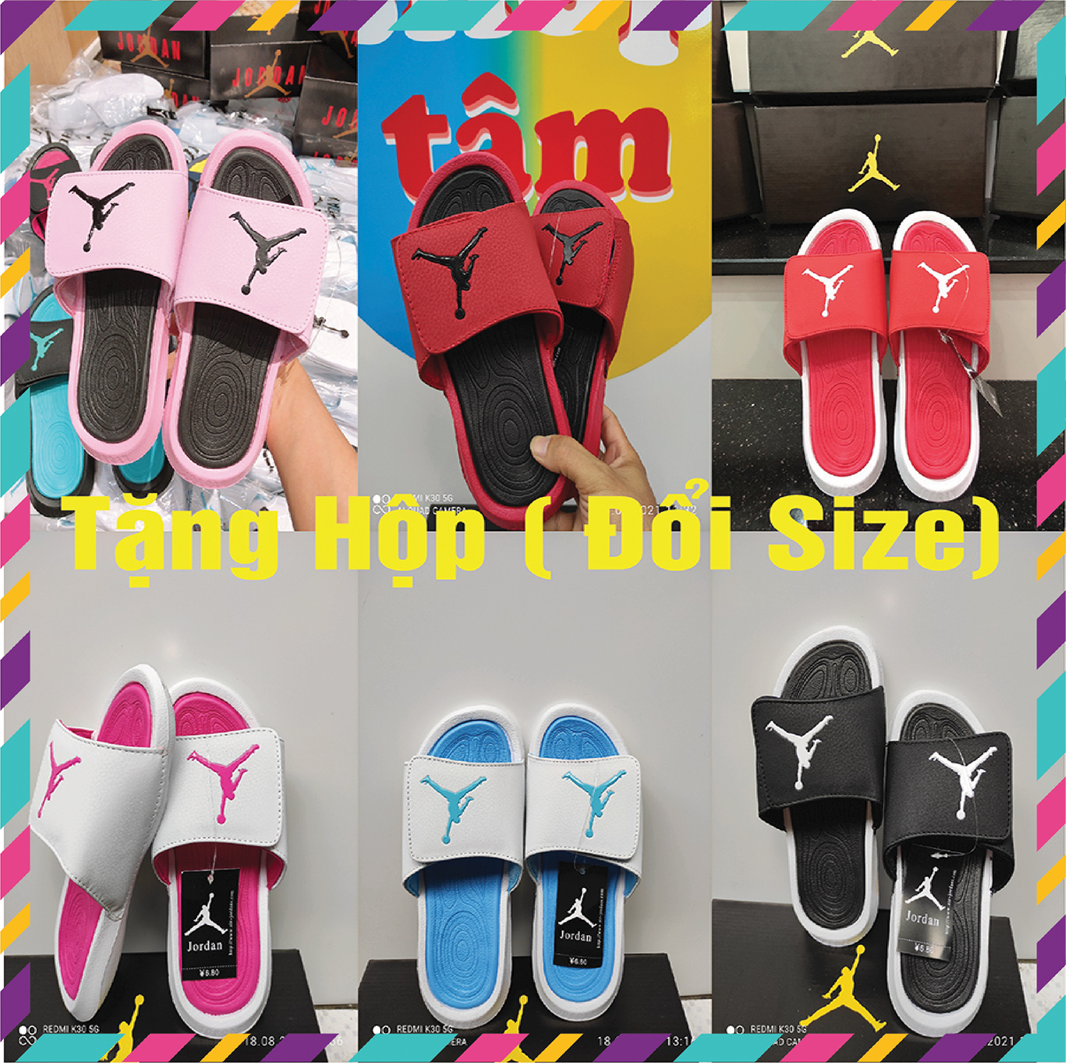 DÉP QUAI NGANG THỜI TRANG jordan JD HYDRO 6 (Tặng Hộp) - dép nam - dép nữ - dép quai ngang - dép thể thao - dép đan xăng.