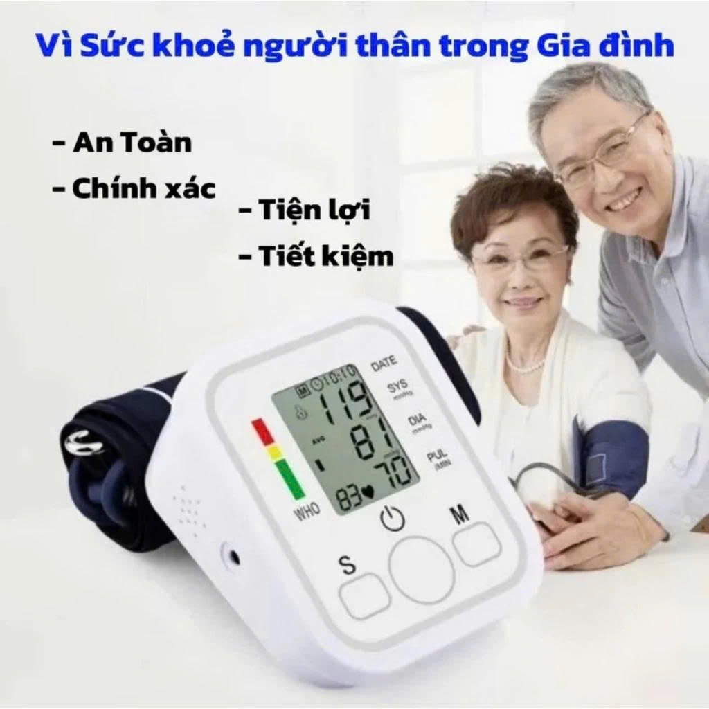Máy Đo Huyết Áp Nhịp Tim Điện Tử Bắp Tay Tự Động Phiên Bản Cao Cấp Chuẩn Xác
