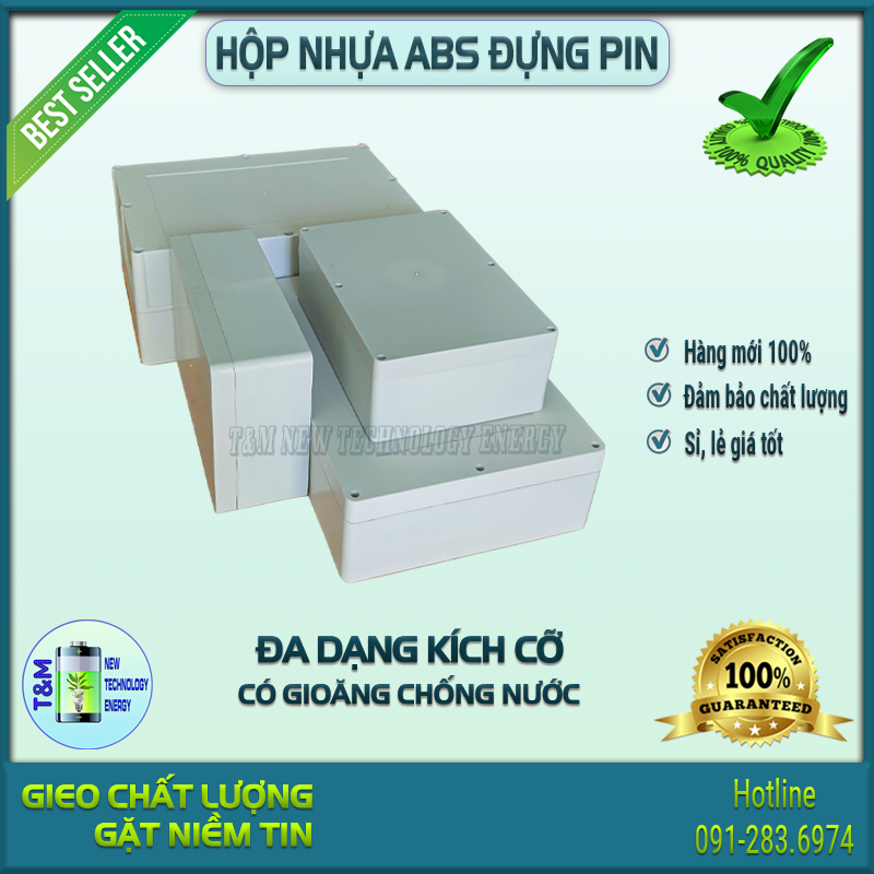 Hộp nhựa ABS đựng pin Lithium 32650, 32700, 46160, S168,... chống nước IP65 nhiều kích cỡ