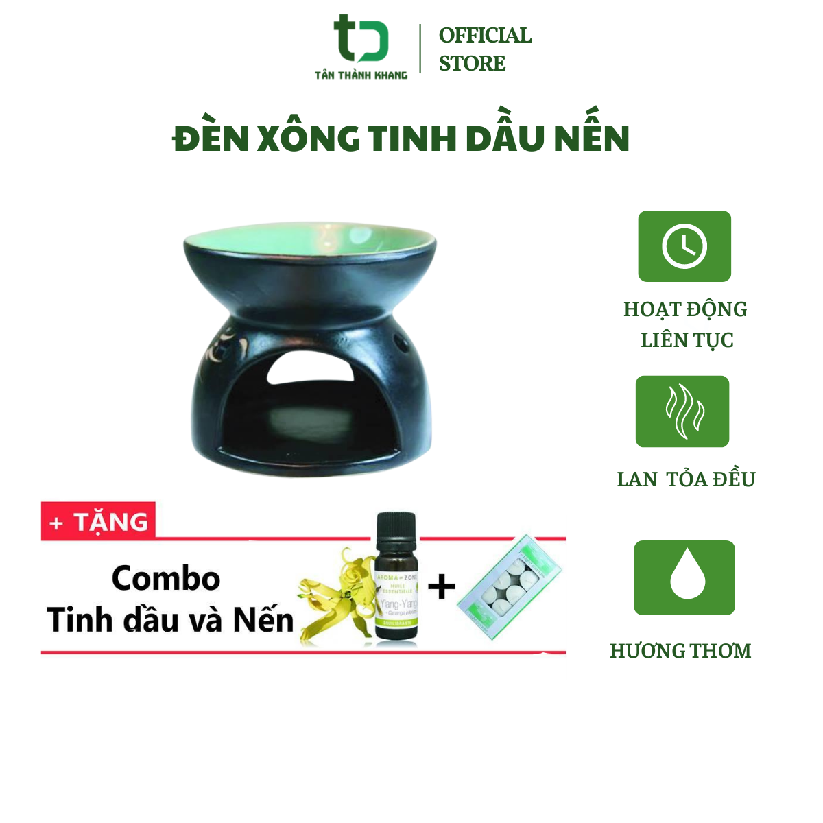 [COMBO - ƯU ĐÃI ĐẶC BIỆT ]- Đèn xông tinh dầu nến - 10ML TINH DẦU SẢ CHANH  - NẾN