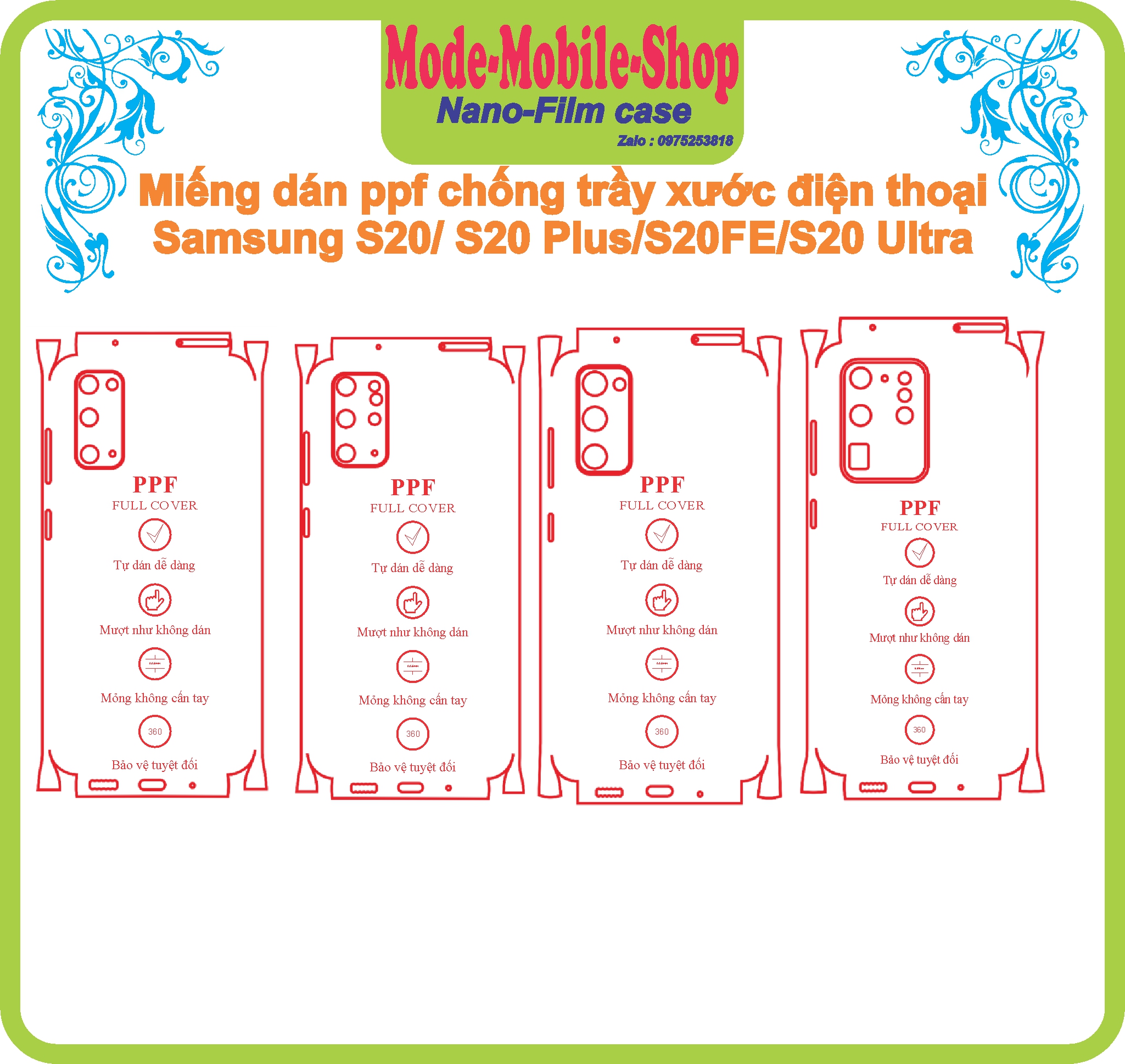 Miếng dán ppf bảo vệ điện thoại samsung s20/s20 plus/ s20 ultra/ s20 fe