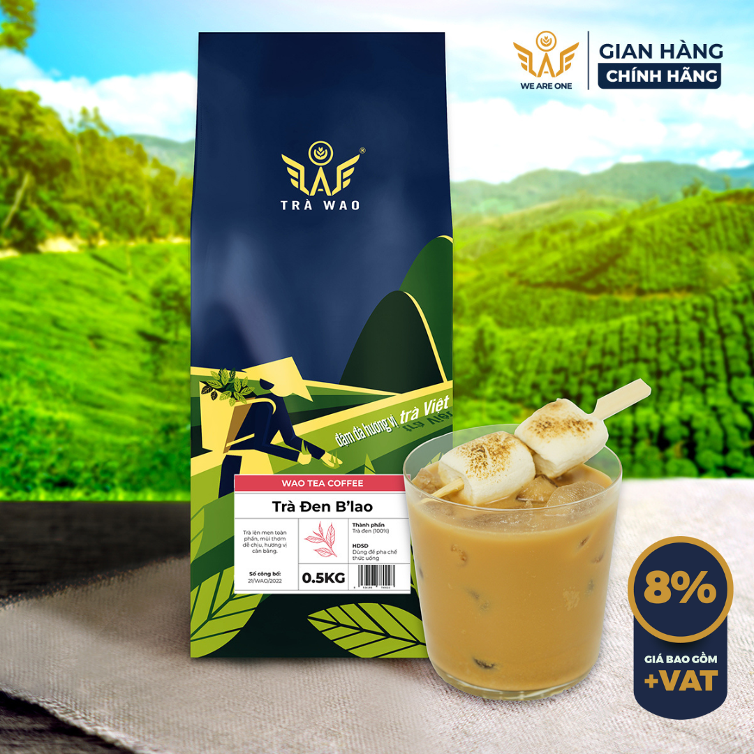 Trà Đen B'Lao WAO (0,5Kg) pha trà sữa đậm đà, kinh tế