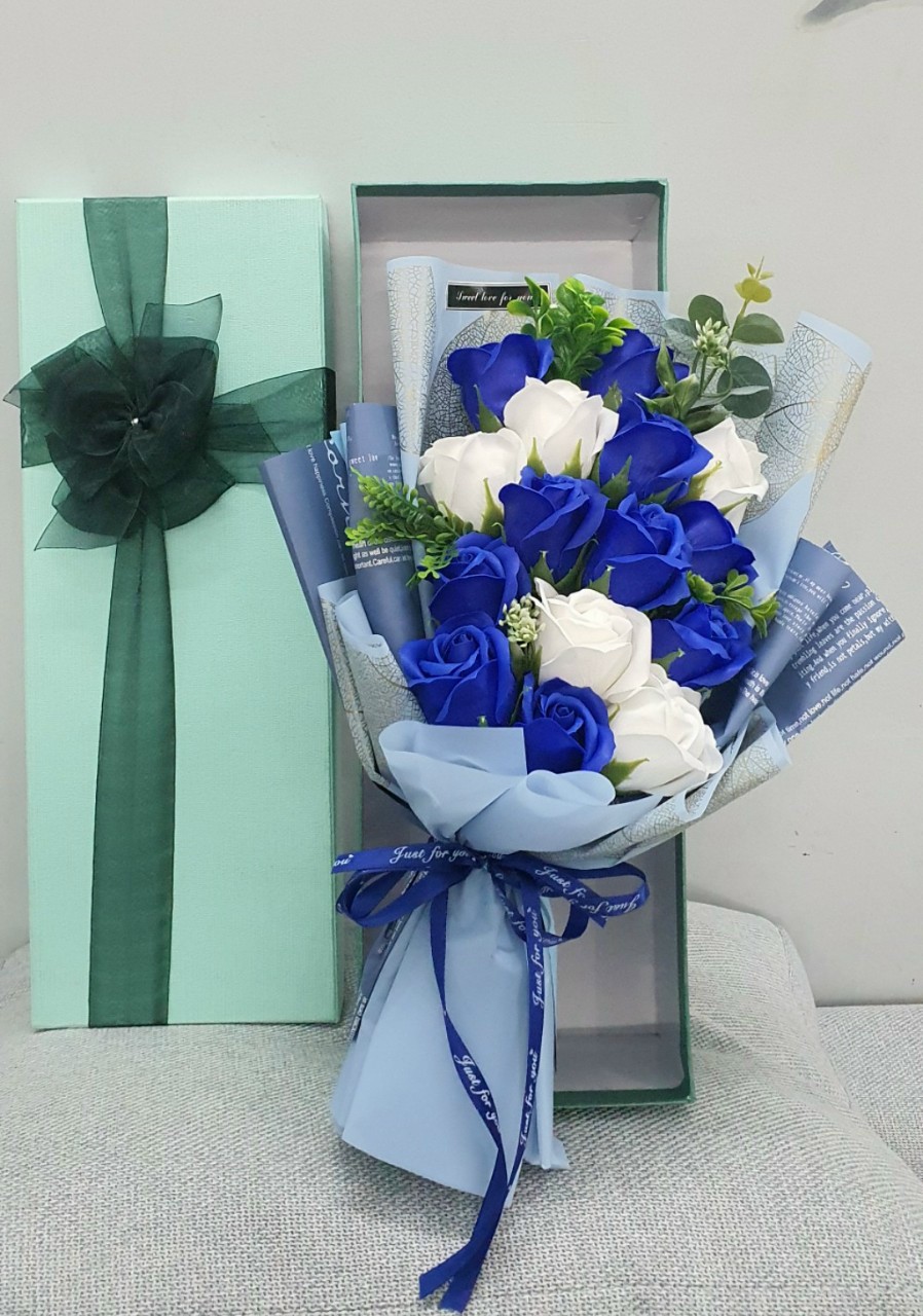 [HCM]Hoa hồng sáp thơm quà tặng Hộp 15 bông kèm thiệp chúc (NHIỀU MÀU) HOA YUKI