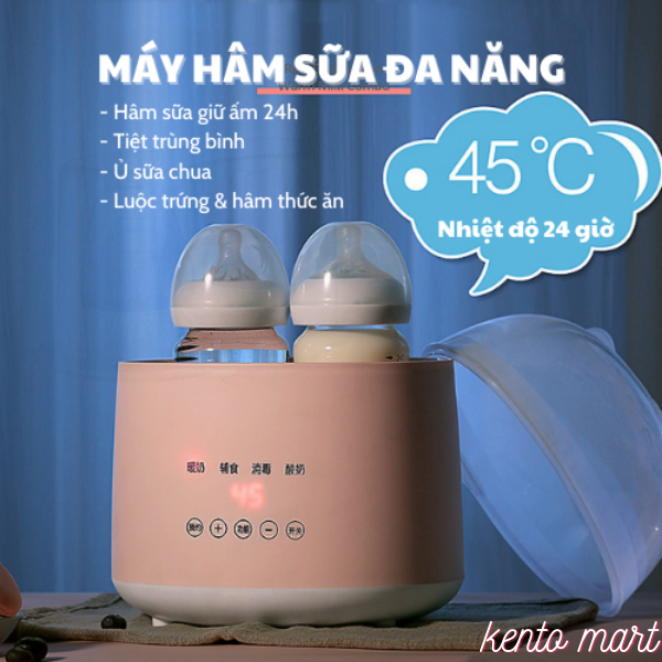 Máy hâm sữa tiệt trùng điện tử 4 chức năng, hâm 2 bình siêu tốc đa chức năng, hấp được thức ăn, ủ sữa chua, hấp trứng