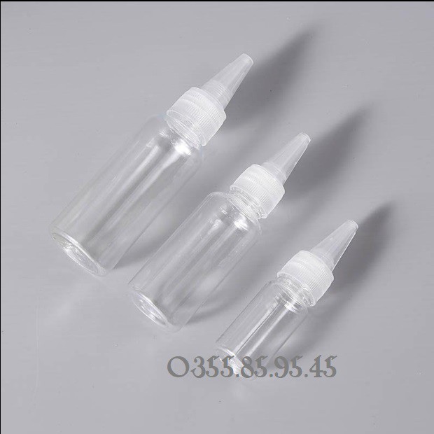 Chai nắp nhọn 5ml / 10ml / 15ml / 20ml / 30ml / 50ml / 100ml - chai lọ nhựa chiết mỹ phẩm, chiết mực nắp nhọn