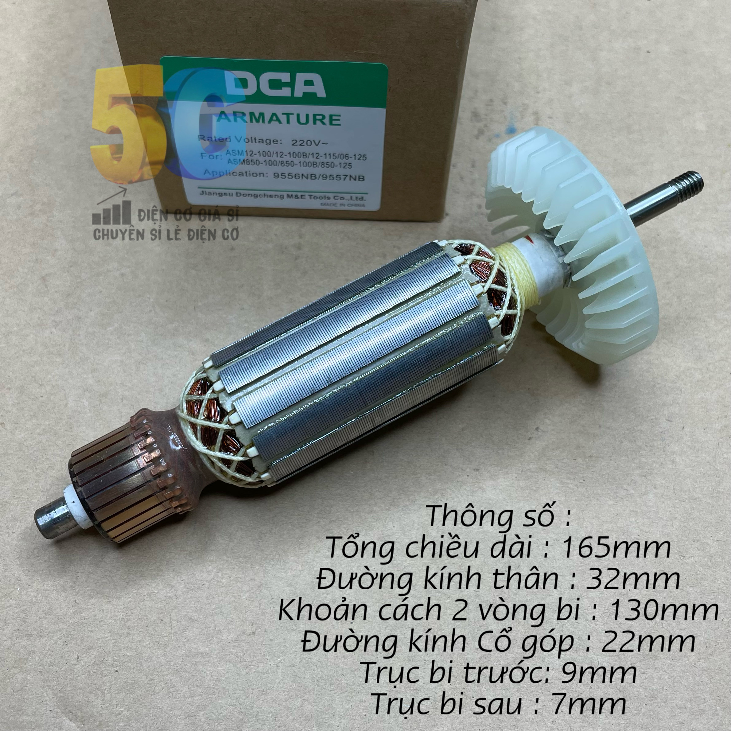 Rotor máy mài makita 9556 - 9557 - 9558 hoặc mài dca asm12-100 các dòng máy tq cùng thông số