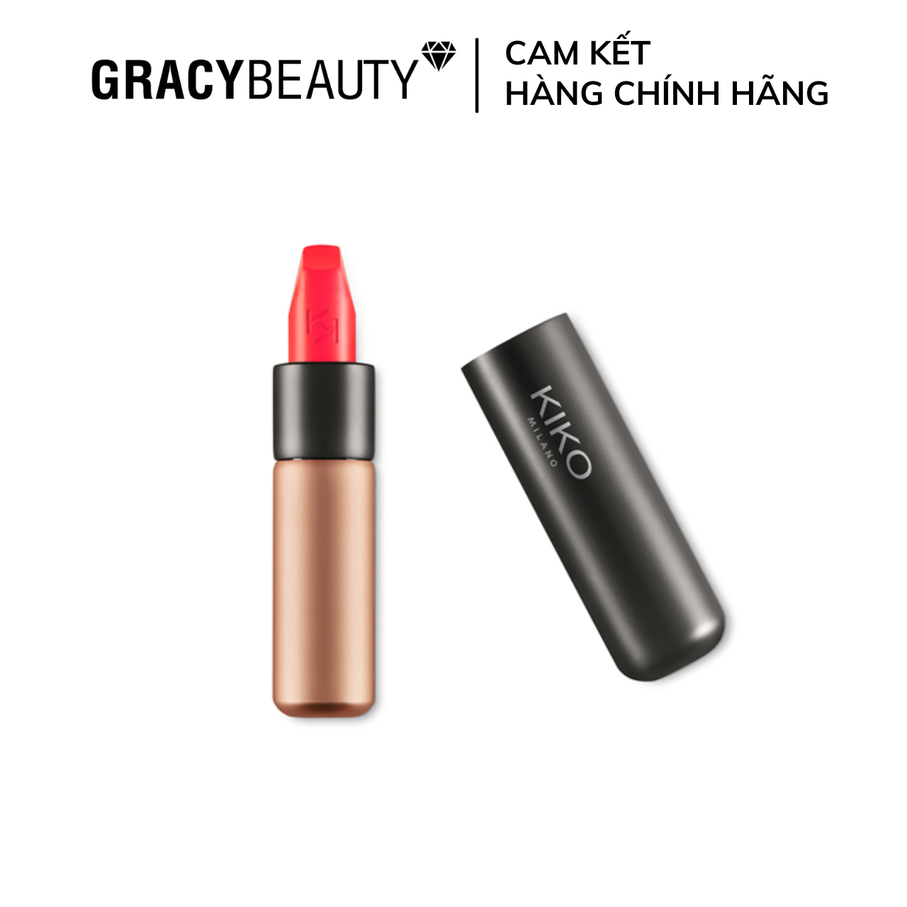 Son Kiko Velvet Passion Matte màu cam san hô Coral 330