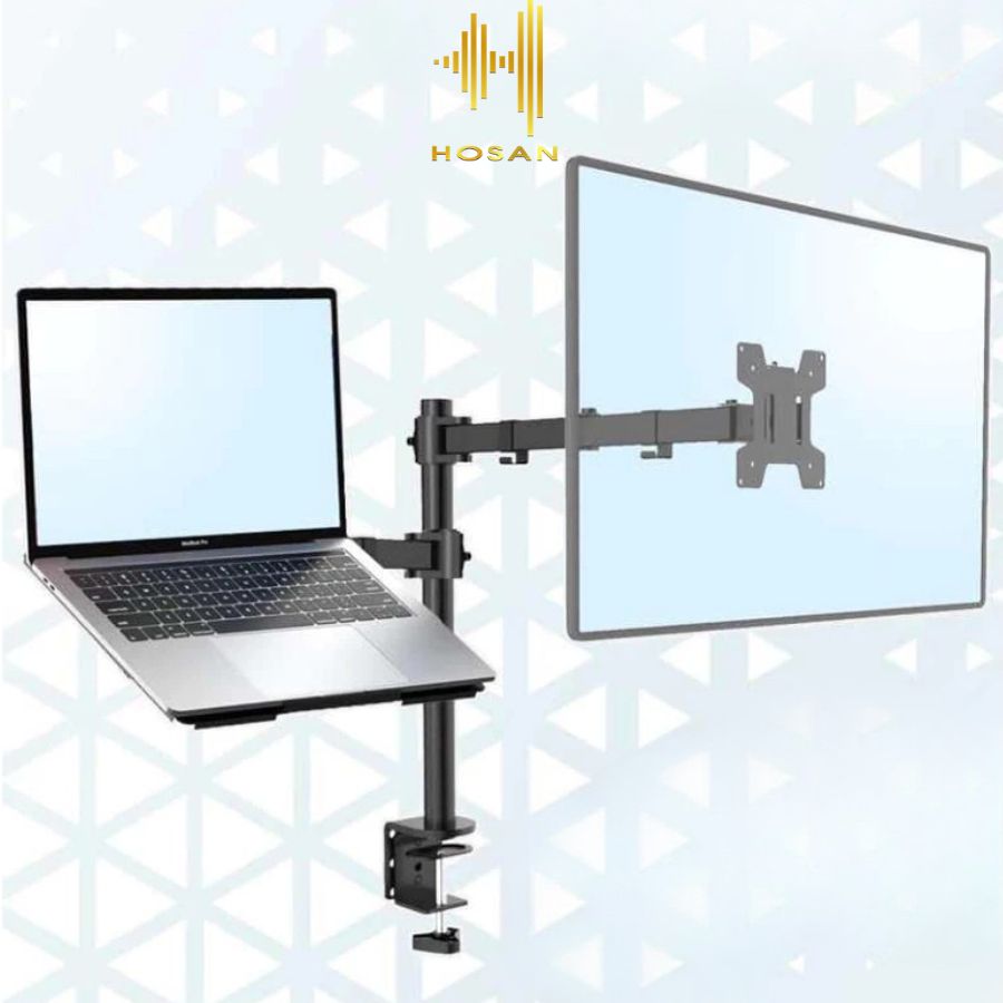 Giá Đỡ Màn Hình Máy Tính Kèm Khay Laptop M074 - Arm Đôi Cho Màn Hình 17-32inch