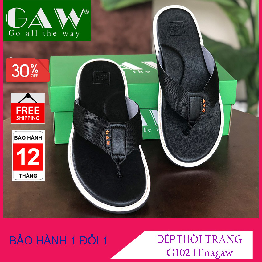 DÉP NAM THỜI TRANG GAW G102 - Êm chân, chống trơn trượt. Dép kẹp, dép xỏ ngón - Thoải mái đi lại, không ngại khoe chân