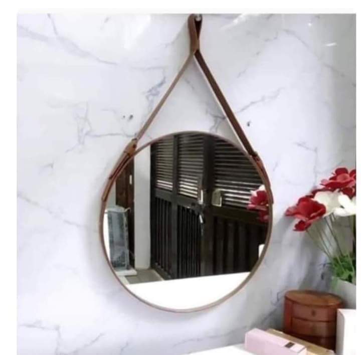 [HCM]GƯƠNG SOI TRÒN DÂY DA D.50 TREO TƯỜNG