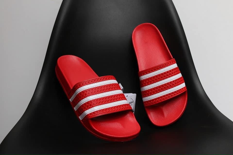Dép bánh mì nam nữ cao cấp full đỏ sọc trắng