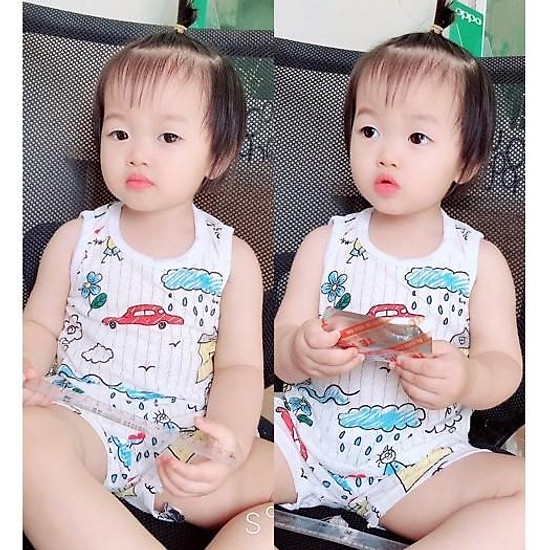 Bộ cotton giấy sát nách mát mềm cho bé yêu