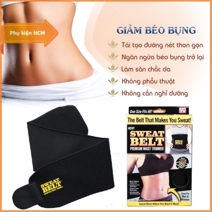 Đai quấn nóng Sweat Belt - Sợi sinh nhiệt tự nhiên đánh tan mỡ bụng  – Không dùng điện – Dụng cụ hỗ trợ giảm cân hiệu quả