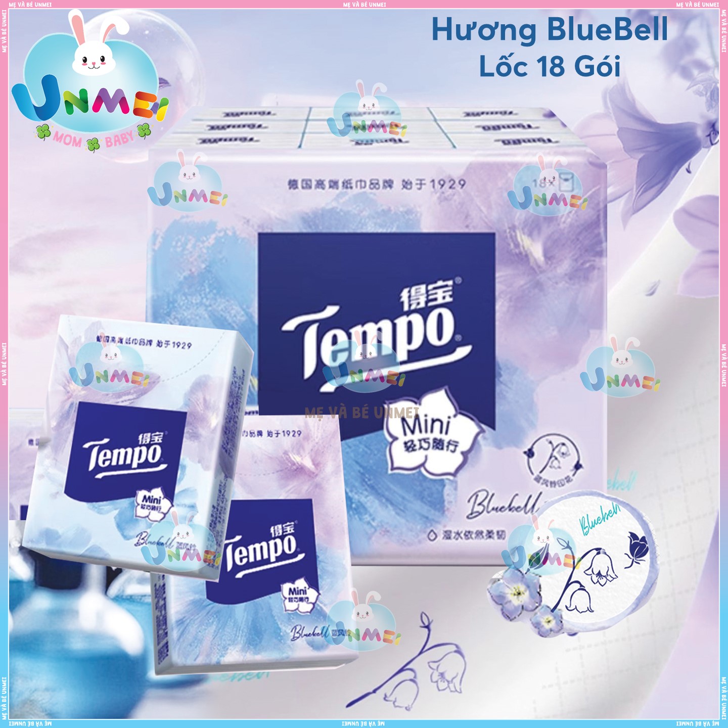 Tempo - Tempo Tissue Paper 18 Packs, 12 Packs - Tempo Petit Premium Pocket Tissue Mint/Apple Wood/Unscented - Mother and Baby Unmei Unmeishop Sale100 - 8