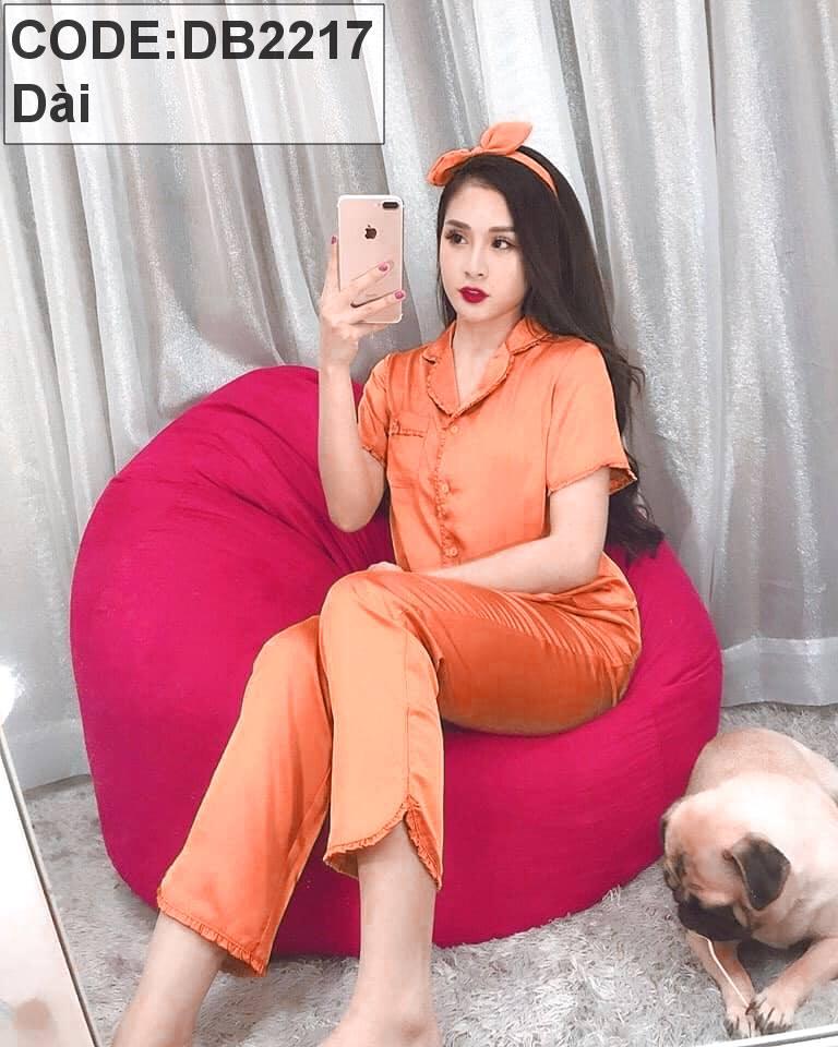 Đồ bộ pijama quần dài tay ngắn nhúng bèo-ans