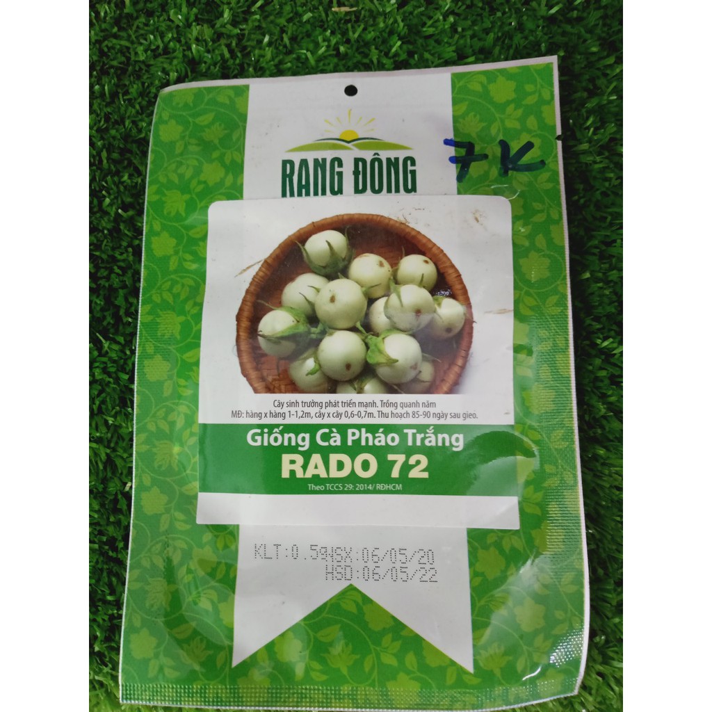 Hạt giống rđ- cà pháo trắng 72