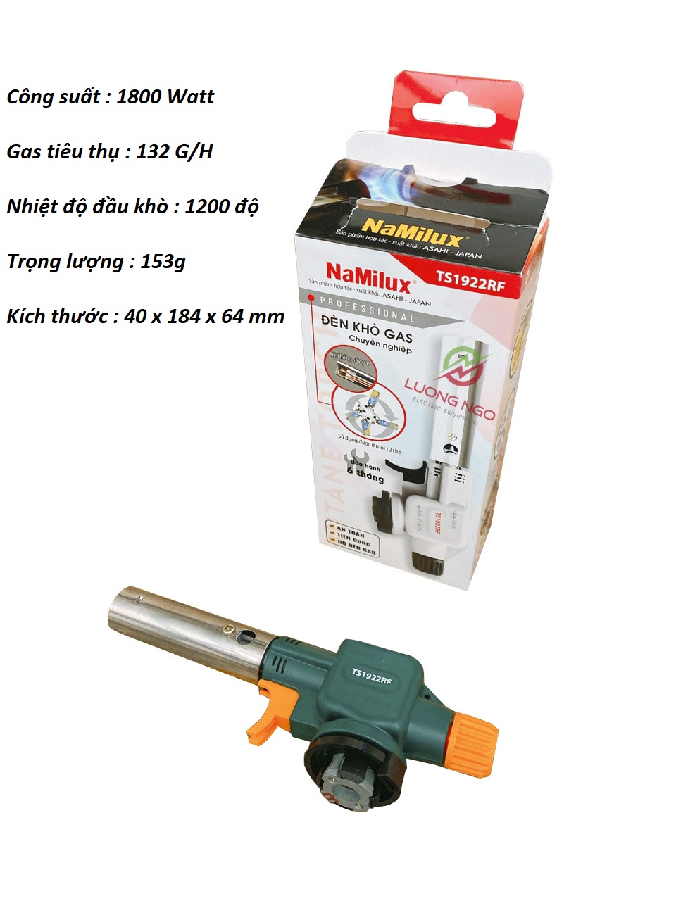 Đầu Khò Gas Chuyên Nghiệp NAMILUX LOẠI 1 - Sử Dụng Chế Biến Thực Phẩm TS-167