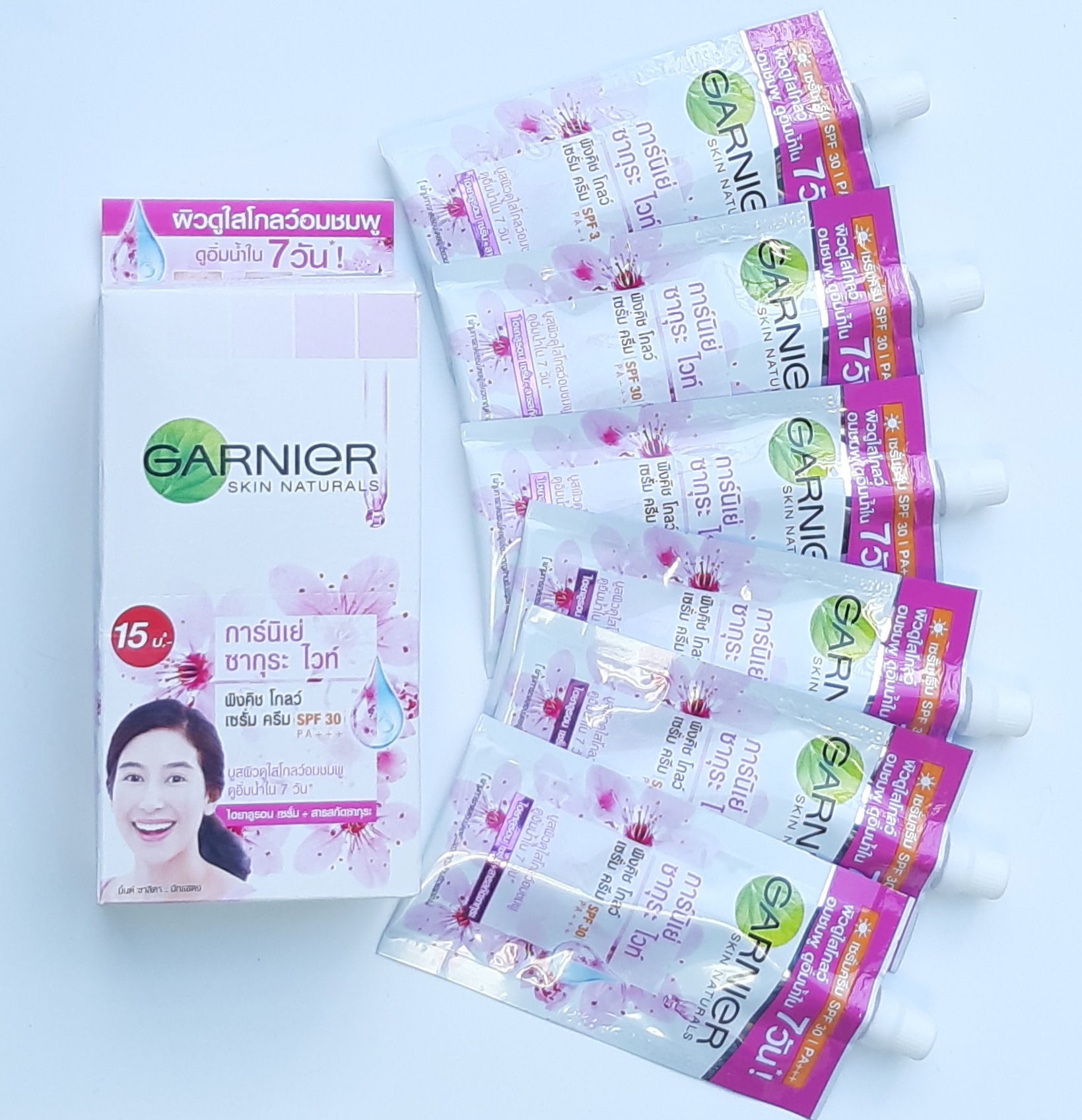 combo 6 gói Kem nám Garnier dưỡng trắng da chống nắng tự nhiên Garnier Skin Naturals Thái Lan 7ml/gói