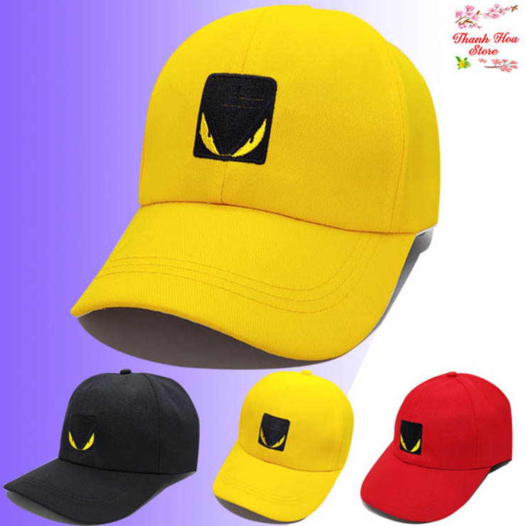 Nón kết lưỡi trai - Mũ lưỡi trai nam nữ phong cách thời trang cá tính logo thêu nổi hình đôi mắt cực ngầu màu đen, trắng, đỏ, vàng đẹp, giá rẻ - Mũ nam - Mũ nữ