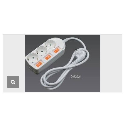 Ổ cắm điện hàn quốc dosel 3 lỗ 3 công tắc dm2224-3m