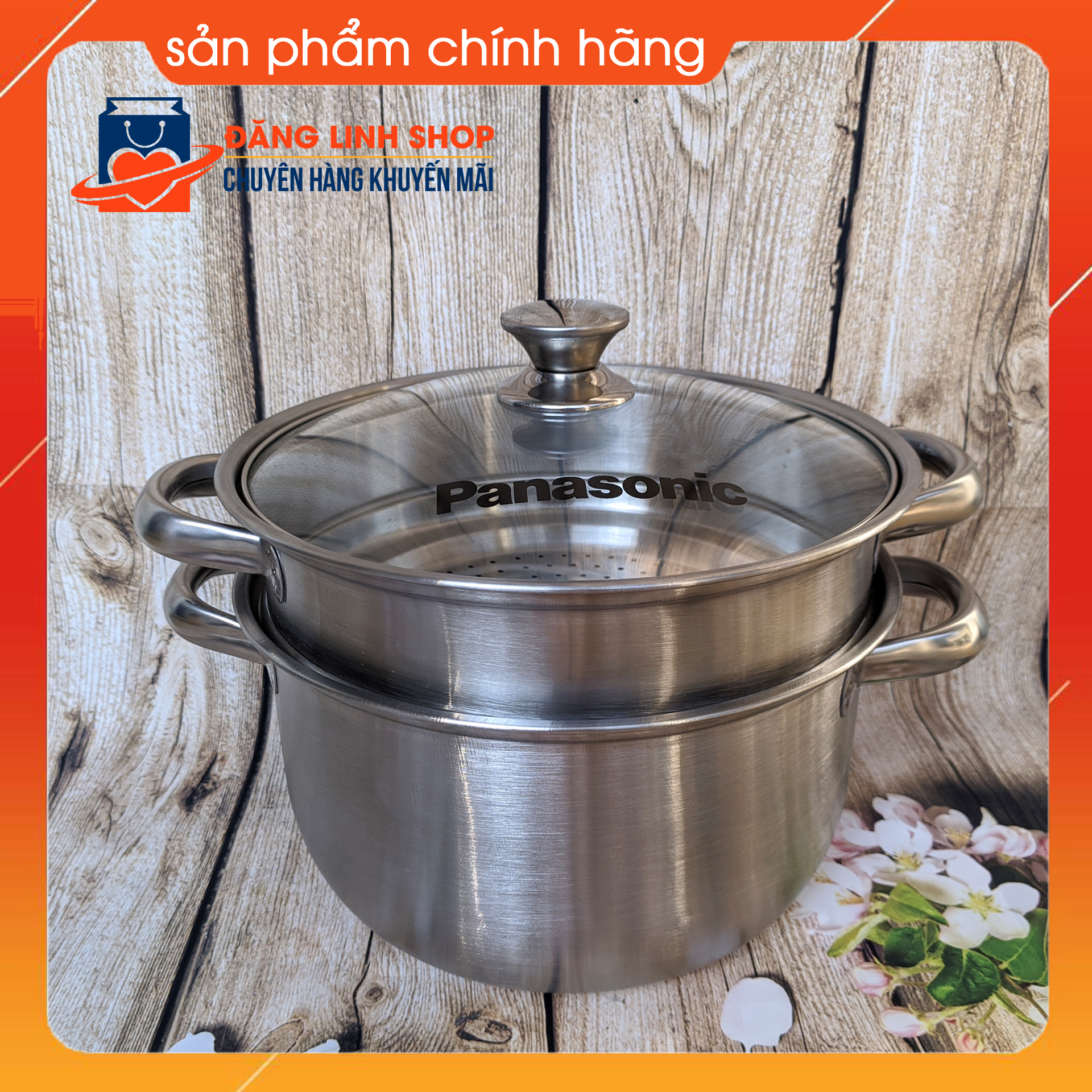 Bộ nồi xửng hấp inox cao cấp 24 cm - Hàng khuyến mãi từ Panasonic