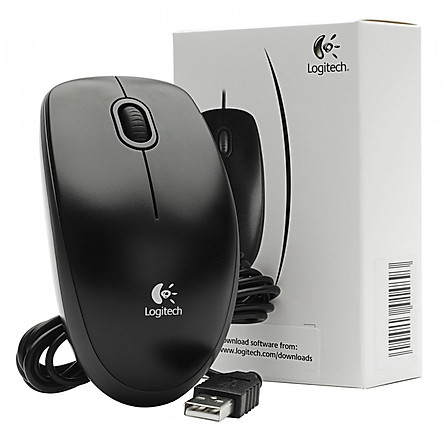 Chuột Văn Phòng Có Dây Logitech B100  kèm lót chuột Logitech - Hàng Chính Hãng