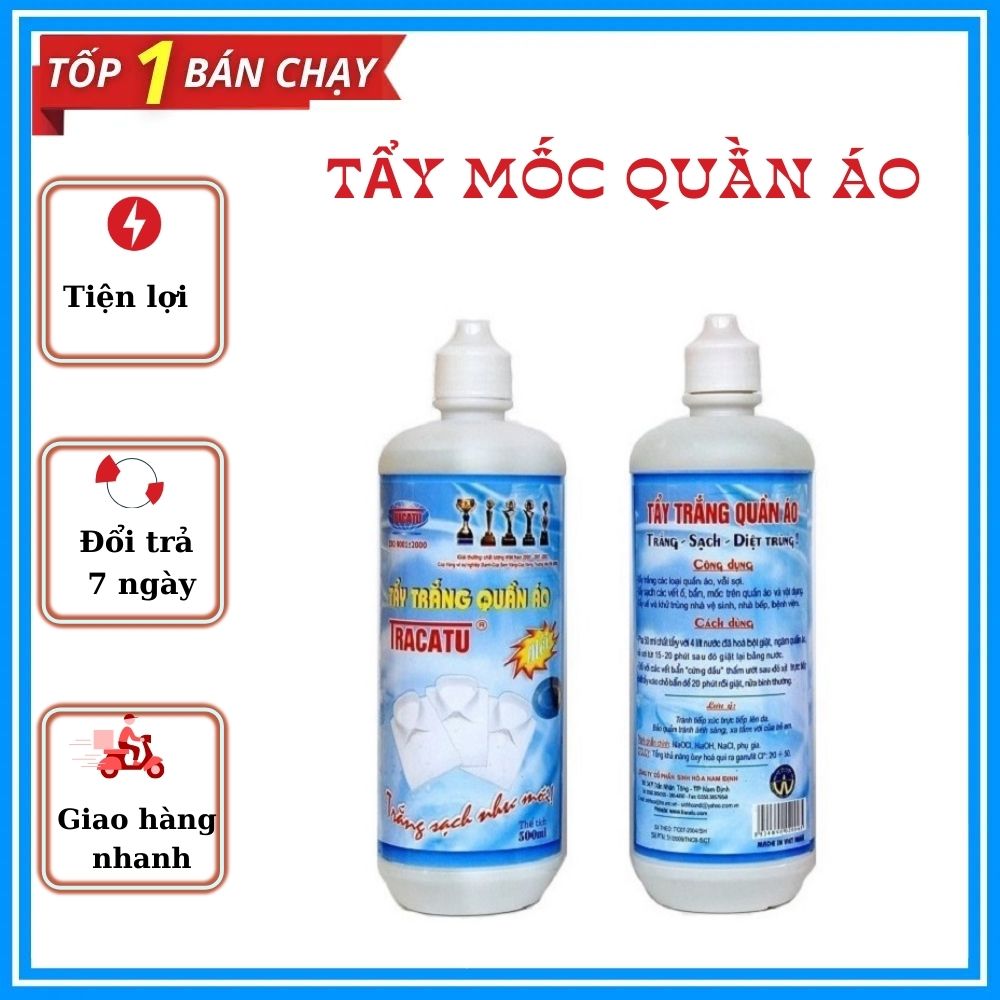 Chai tẩy mốc quần áo tracatu 500ml, chai tẩy mốc quần áo đa năng