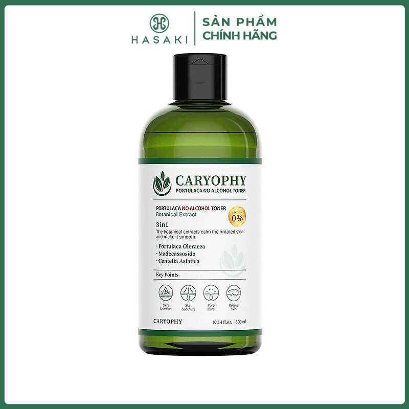 Nước hoa hồng cho da mụn caryophy portulaca toner 300ml