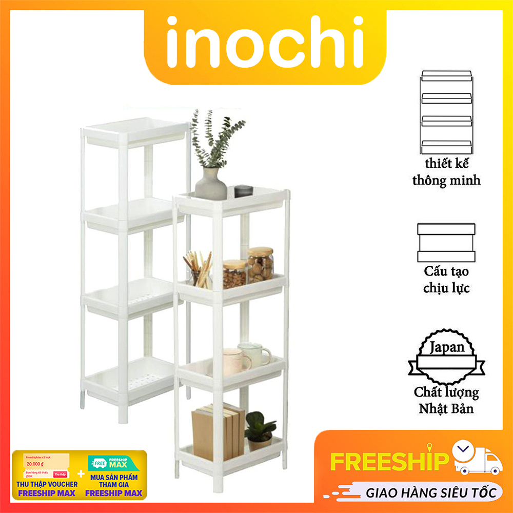 Kệ để đồ đa năng inochi, kệ để đồ nhà tắm, đồ trang điểm thiết kế thông minh, kệ để gia vị 4 tầng nhựa, đựng đồ chơi cho bé, công nghệ nhật bản.