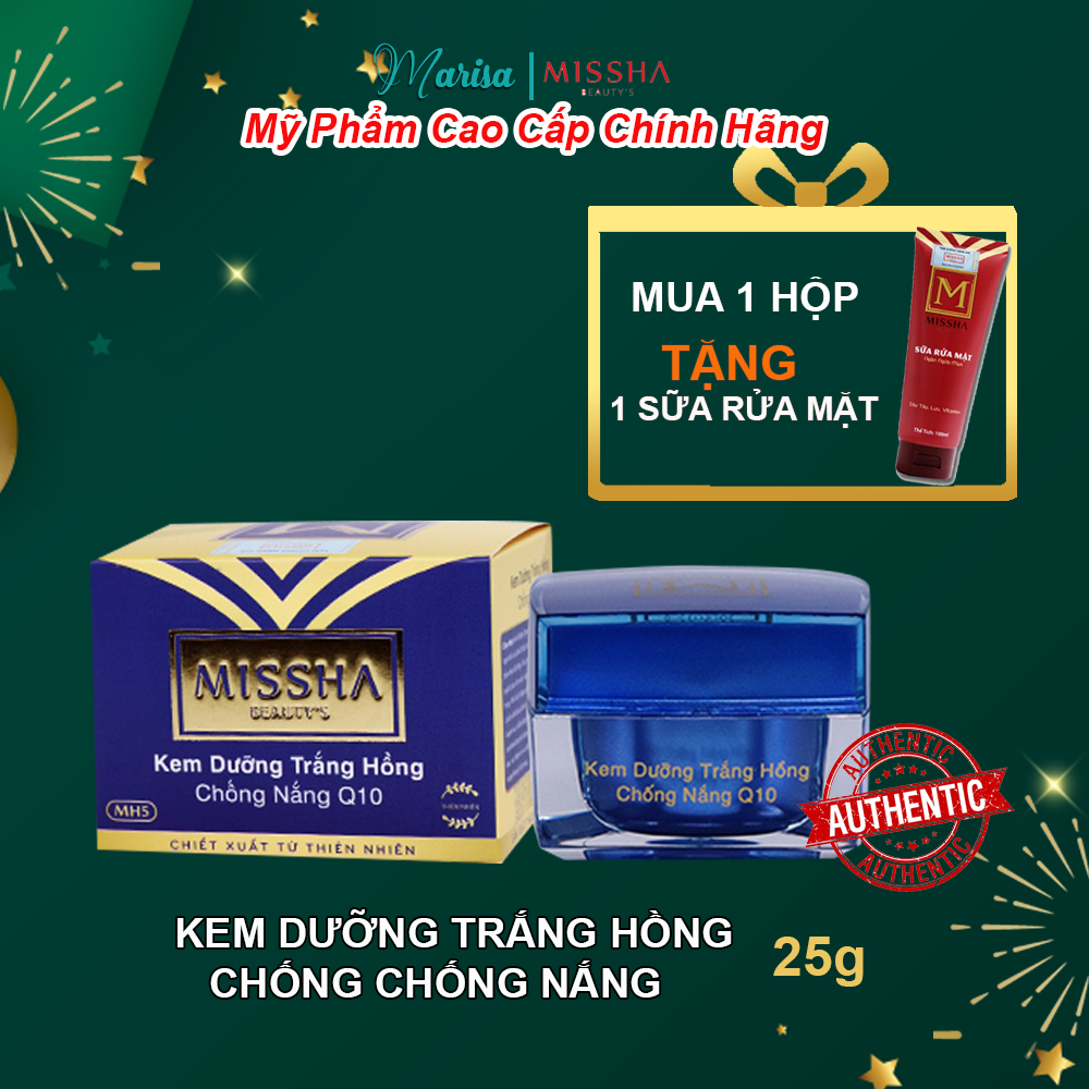 Kem dưỡng da trắng hồng chống nắng hiệu quả Q10 Missha 25gram - Marisa Beauty