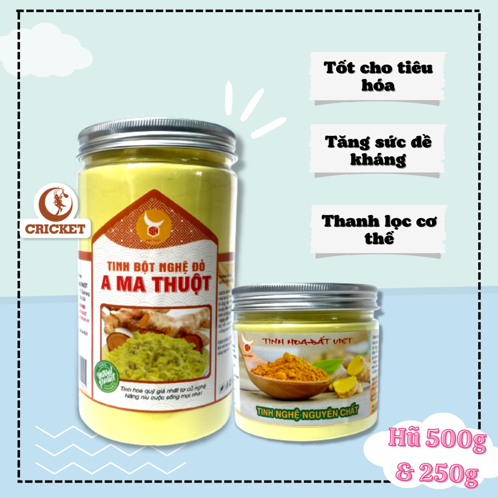 Tinh bột nghệ đỏ A Ma Thuộc Hộp 500gr, Bột nghệ nguyên chất nhiều công dụng, làm đẹp hiệu quả
