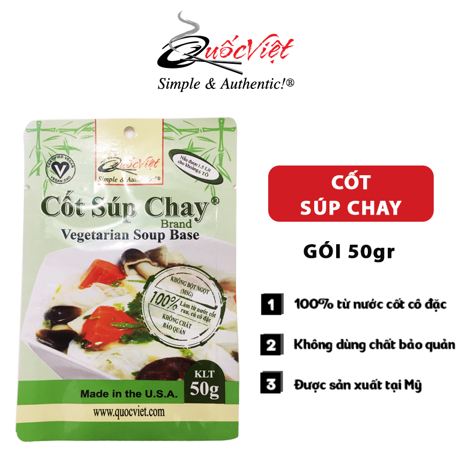 Gia vị cốt súp chay quốc việt gói bột súp 50gr - vn10507