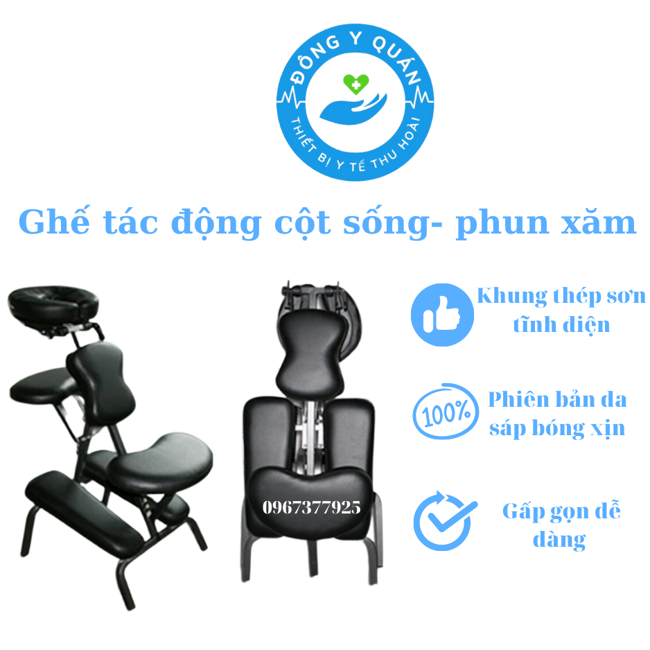Ghế gấp dùng trong tác động cột sống- xoa bóp bấm huyệt- phun săm- Phiên bản da xịn