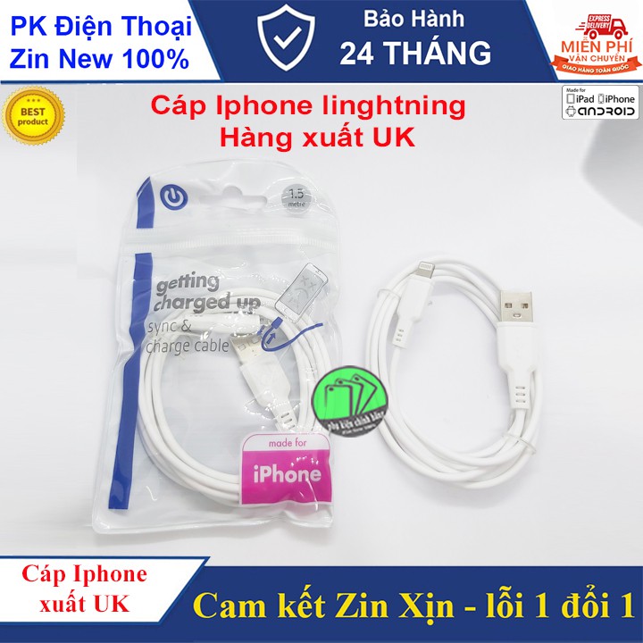 Cáp sạc IPHONE Signalex dài 1,5m  Linghtning xuất UK-Hàng Zin chất lượng (ảnh thật Shop chụp)