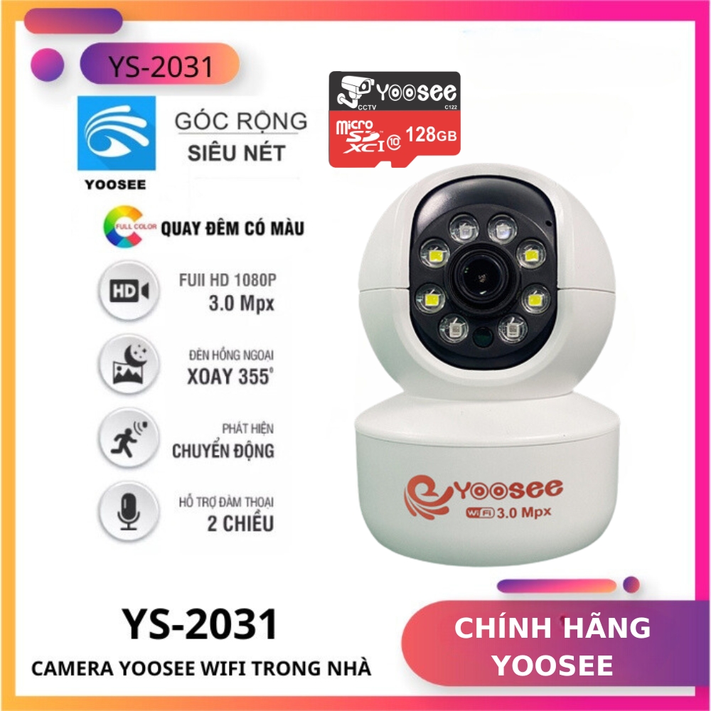 Camera IP Wifi Yoosee YS2031 Độ Phân giải 3.0MP Đàm thoại 2 chiều Chuyển động theo người