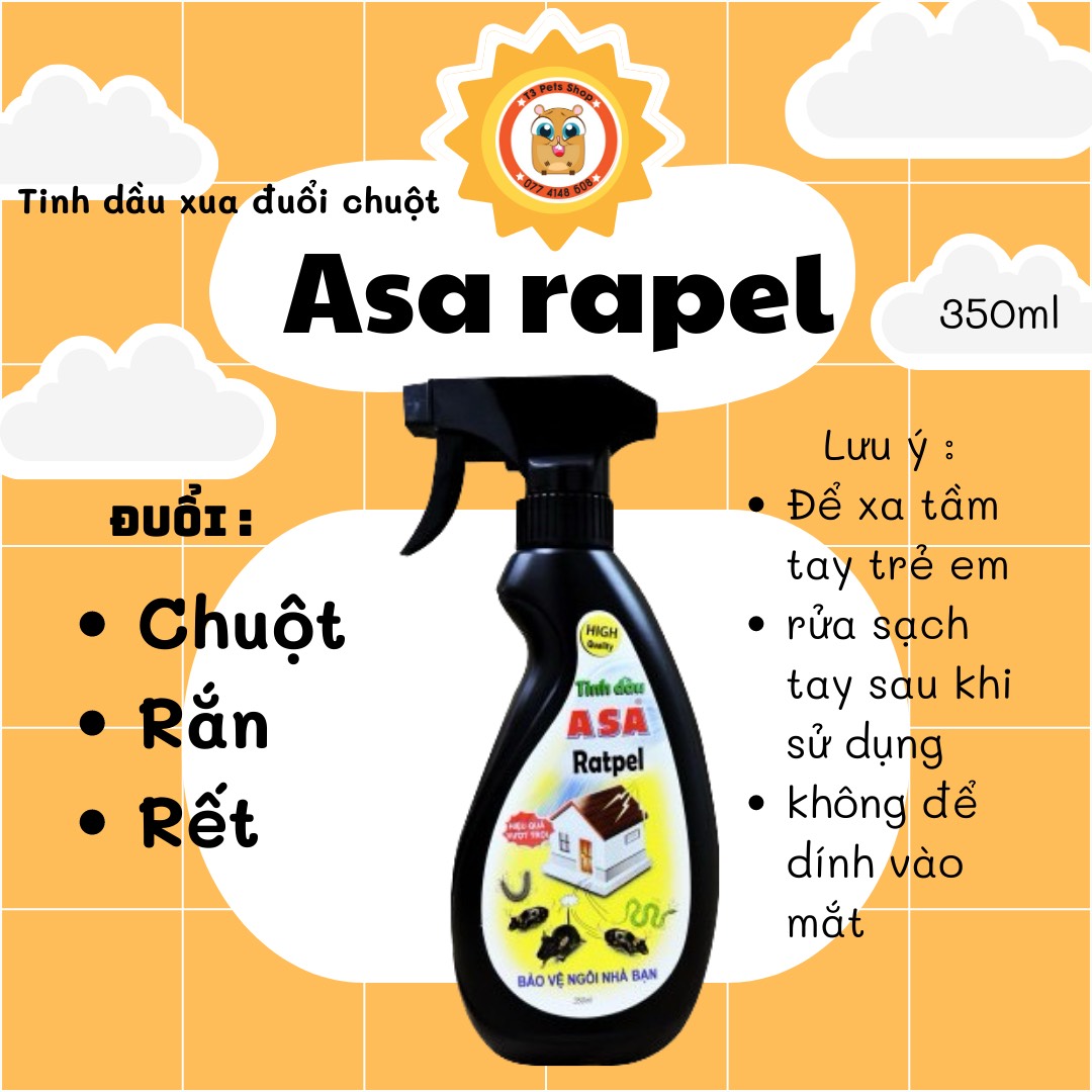 Tinh dầu asa rapel 350ml - xua đuổi chuột, rết, rắn