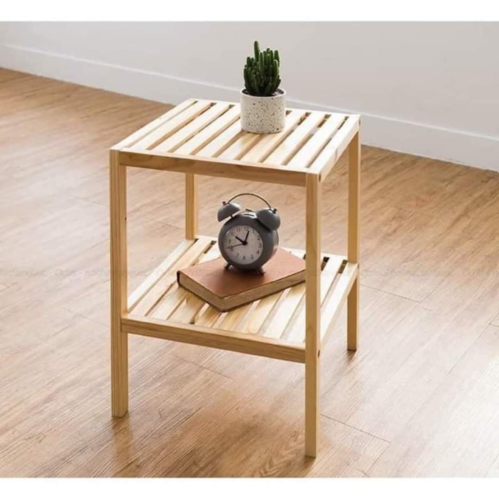 Kệ Tab Đầu Giường Bằng Gỗ 2 Tầng Đơn Phong Cách Hàn Quốc, Kệ Tab Đầu Giường Đơn - Vin House.