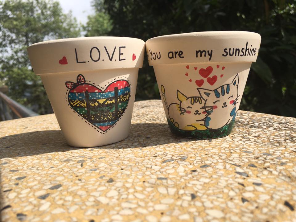 Chậu vẽ theo yêu cầu, Chậu cây mini, Chậu cây tròn, Chậu trồng cây, Chậu vẽ tay - Đa dạng màu sắc, mẫu mã, hình ảnh