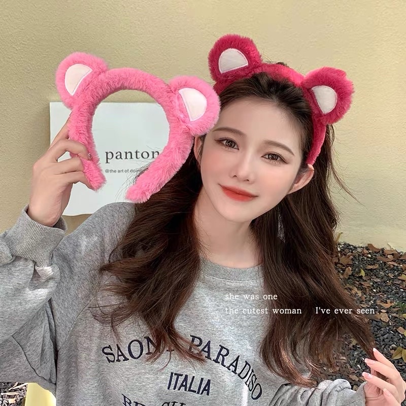 Bờm tóc nữ Băng đô hình tai gấu dâu Lotso dễ thương cho nữ