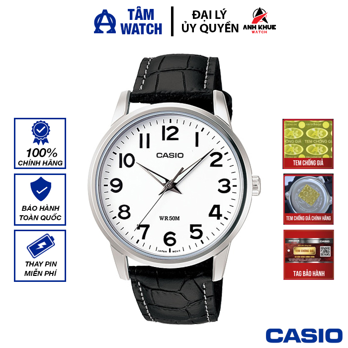 Đồng hồ nam dây da casio standard chính hãng anh khuê mtp-1303l-7bvdf
