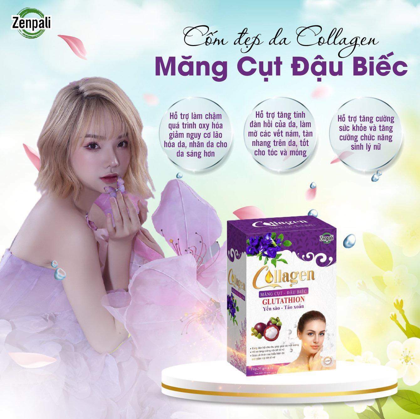 Collagen măng cụt đậu biếc zenpali