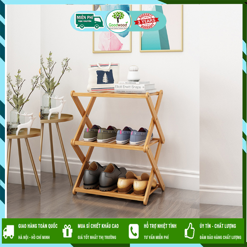 Kệ để giày dép 3 tầng có thể tháo rời - Kệ decor nhiều tầng gấp gọn