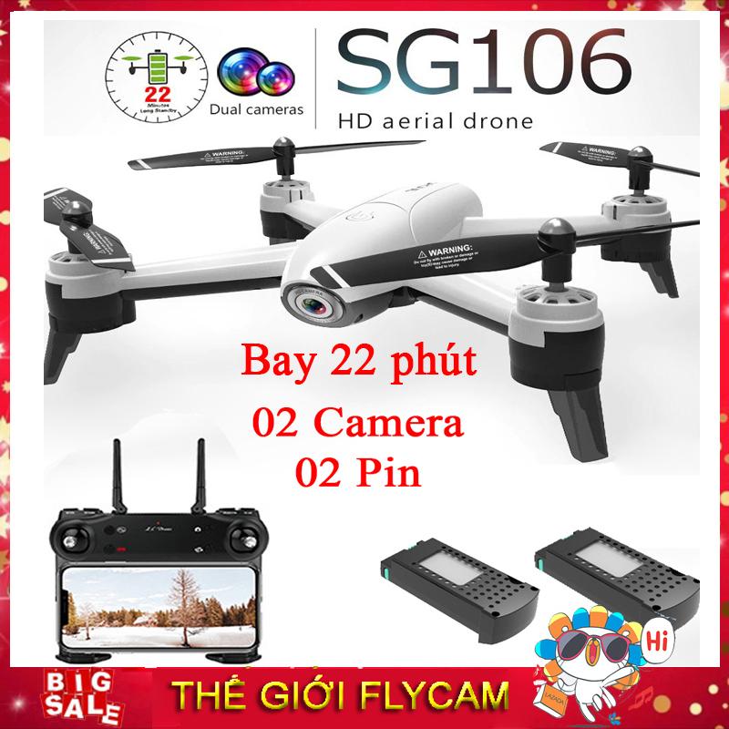 Flycam sg106 thế hệ mới bay 22 phút, chụp ảnh bằng cử chỉ, 2 camera video hd 720p di chuyển theo bàn tay, truyền hình ảnh trực tiếp về điện thoại