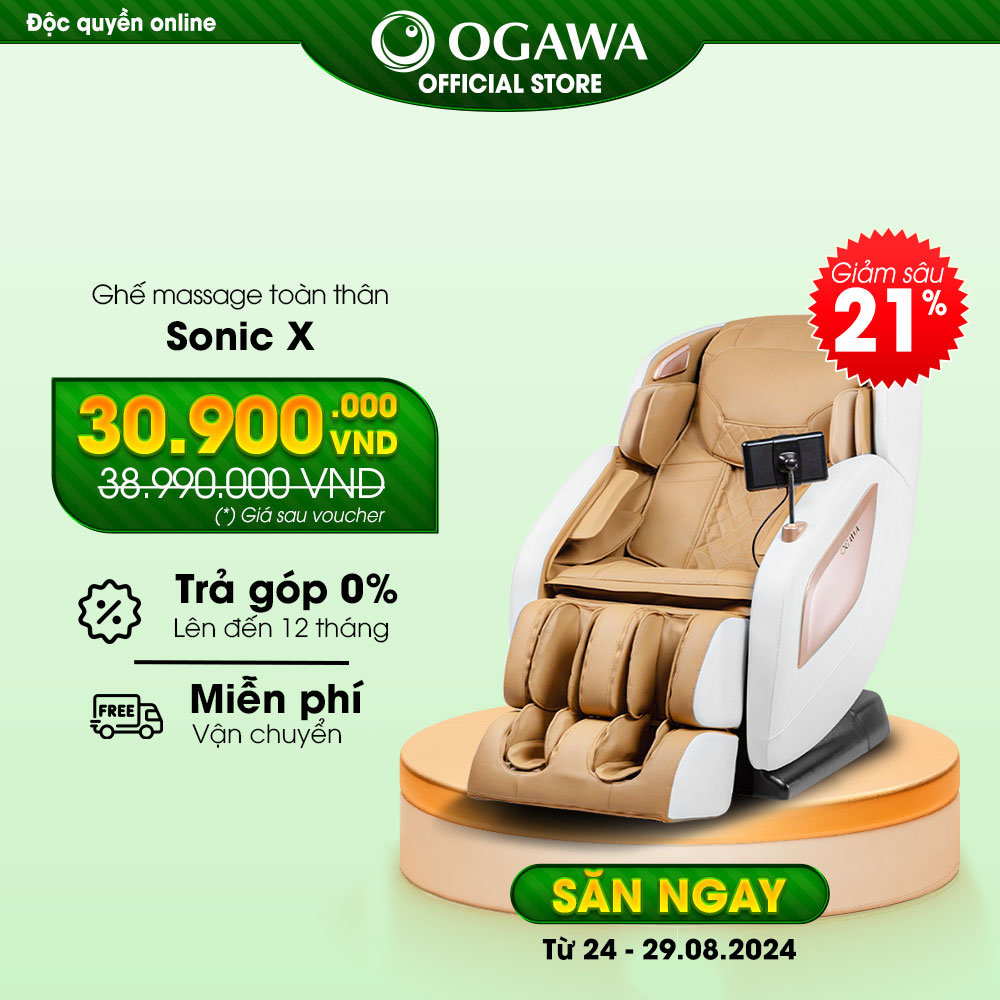 Ghế massage thông minh OGAWA Sonic X - massage đa năng cho gia đình , điều khiển màn hình cảm ứng