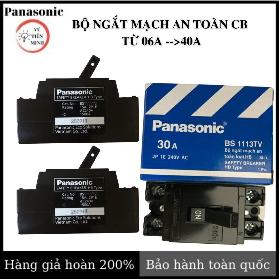 [FreeshipMAX] Bộ ngắt mạch an toàn CB cóc  PANASONIC 6A, 10A, 15A, 20A, 30A. 40A
