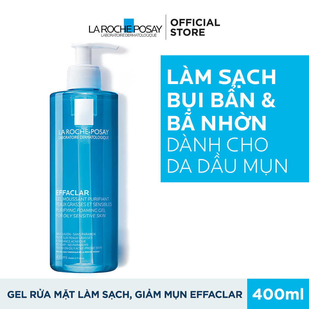 Gel rửa mặt tạo bọt làm sạch dành cho da dầu nhạy cảm La Roche-Posay Effaclar Foaming Gel 400ml 1 b2d6d54c84fcec687bfcdf731ebef14e