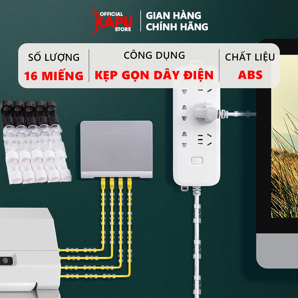 Bộ 16 Kẹp Dây Điện Gọn Gàng - Phụ Kiện Cửa KAPU